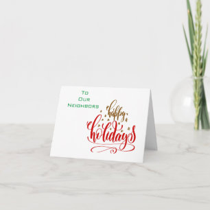 *SAUDAÇÕES DE NATAL/ANO NOVO* CARTÃO DE VIZINHO