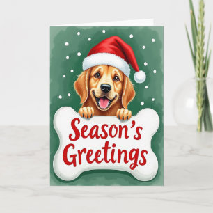 Saudações de Natal Cartão de Osso de Cachorro Retr