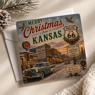 Saudações de Natal da Rota 66 no Kansas