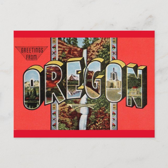 Saudações de Oregon - Cartão Postal (Frente)