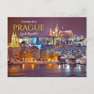 Saudações de Praga República Tcheca Cartão Postal