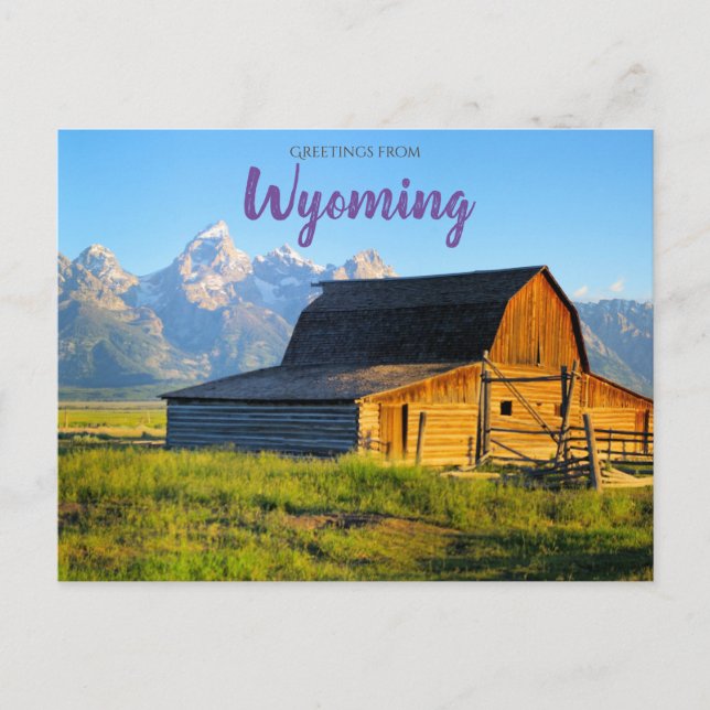 Saudações de Tetons de Cartão de Posto Wyoming (Frente)