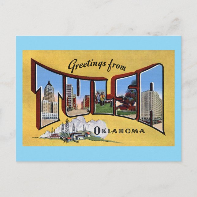 Saudações de Tulsa Oklahoma Cartão Postal de Viage (Frente)