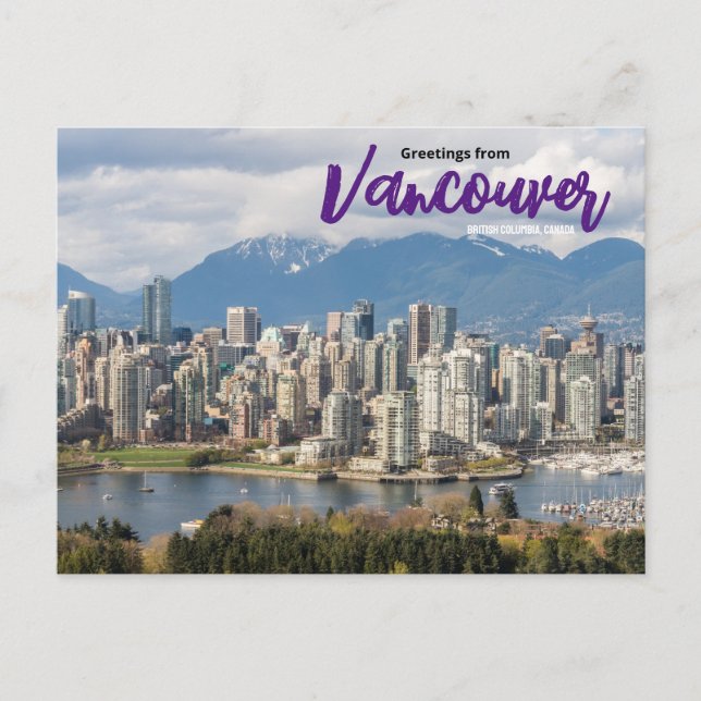 Saudações de Vancouver Canadá Cartão Postal (Frente)
