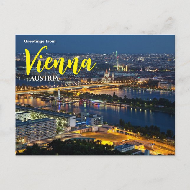 Saudações de Viena Áustria Cartão Postal (Frente)