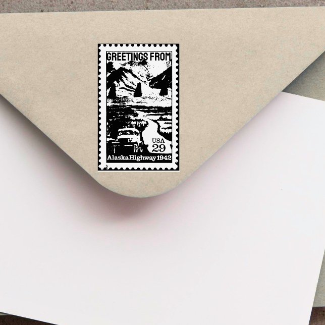 Saudações do Carimbo Vintage do Alasca (Greetings from Alaska Old Vintage Stamp)