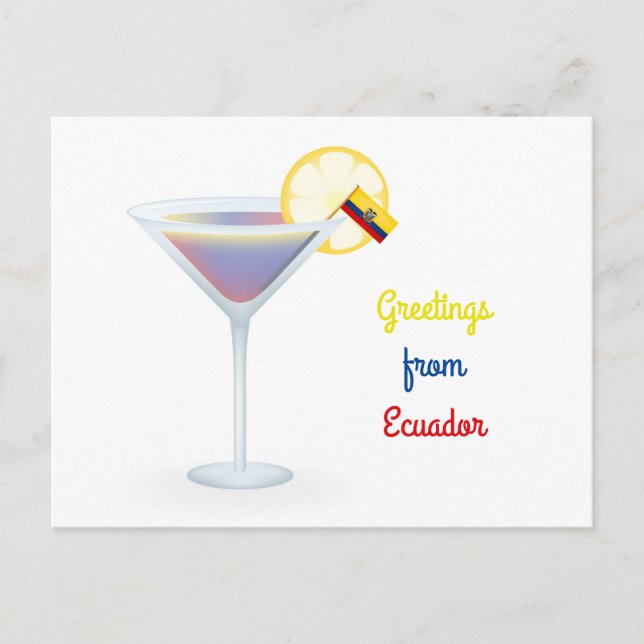 Saudações Do Cartão De Férias Cocktail Do Equador (Frente)