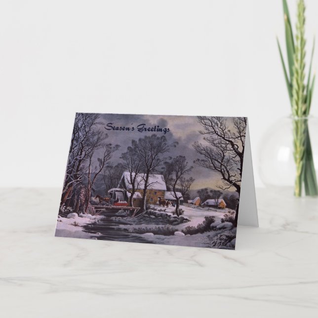 saudações do cartão de Natal da fazenda (Frente)