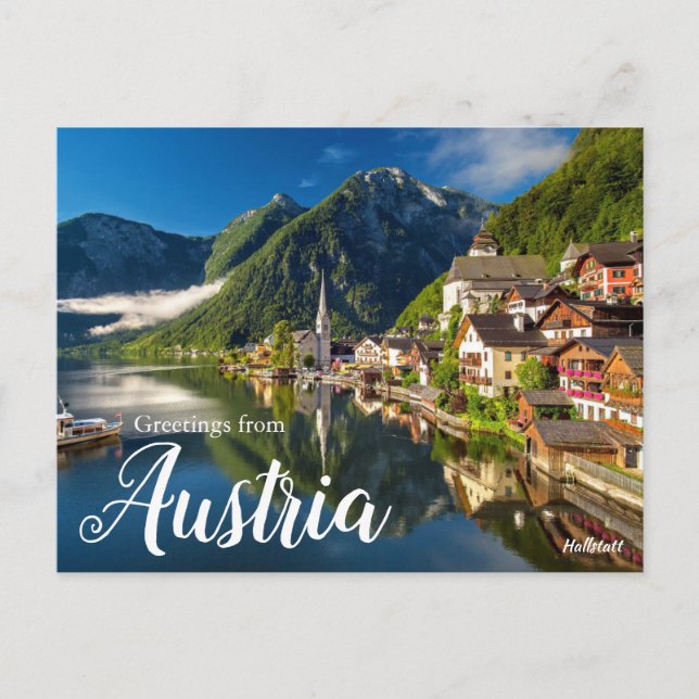 Saudações do cartão postal austríaco Hallstatt (Frente)