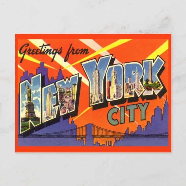 Saudações do Cartão Postal da Cidade de Nova York (Frente)