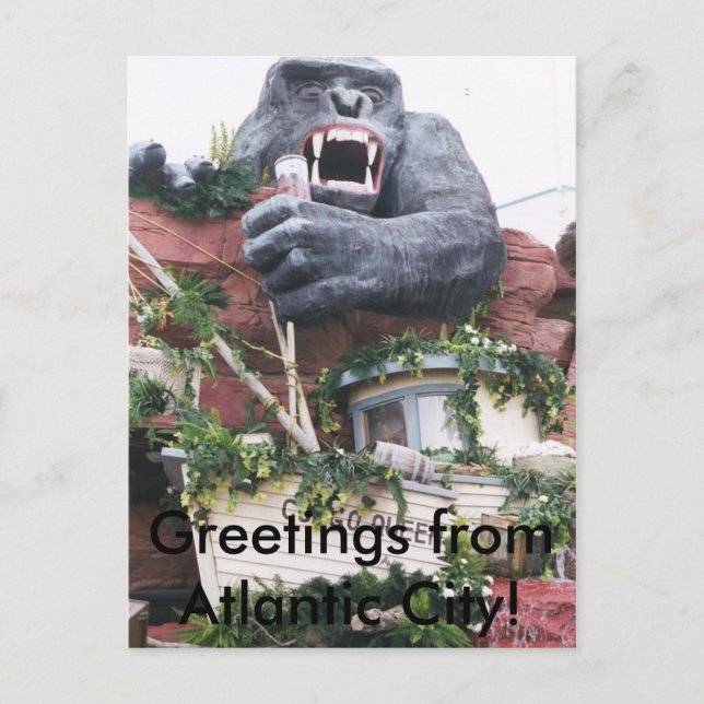 Saudações do Cartão Postal da Cidade do Atlântico (Frente)