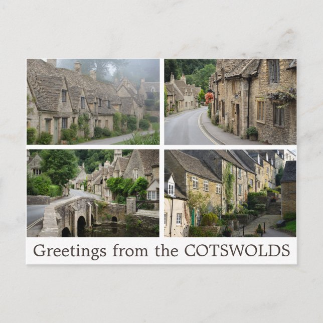 Saudações do cartão postal da Colagem Cotswolds (Frente)