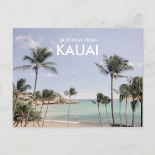 Saudações do cartão postal da praia de Kauai