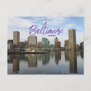 Saudações do cartão postal de Baltimore Maryland