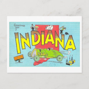 Saudações do Cartão postal de Indiana Vintage