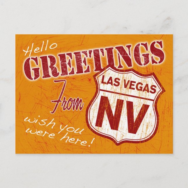 Saudações do cartão postal de Las Vegas Nevada (Frente)