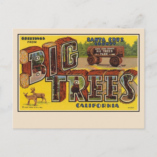 Saudações do cartão postal de letra grande de Sant (Frente)