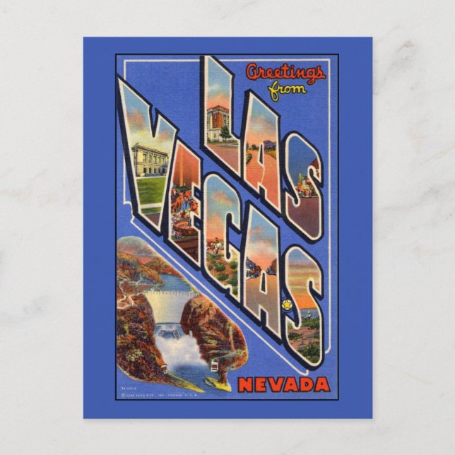 Saudações do cartão postal de letras grandes de La (Frente)