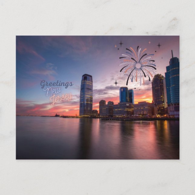 Saudações do Cartão Postal de Nova Jersey (Frente)
