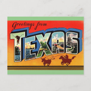 Saudações do cartão postal de viagem do Texas