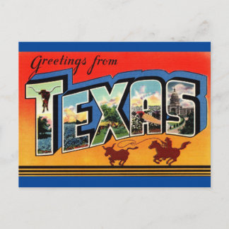 Saudações do cartão postal de viagem do Texas