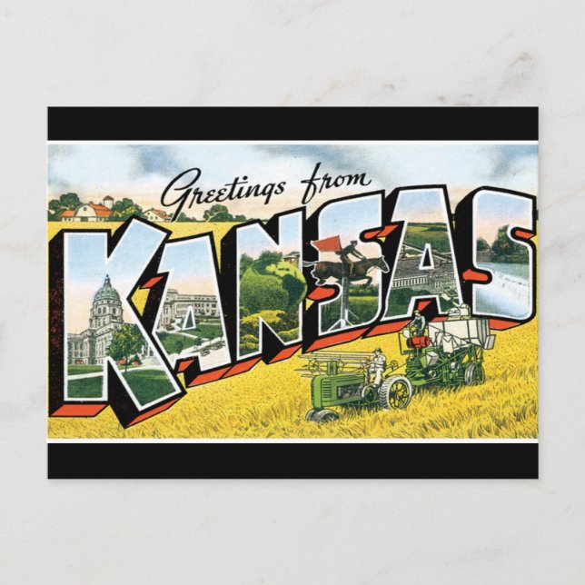 Saudações do cartão postal do Kansas (Frente)