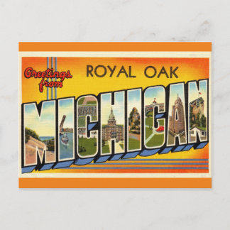 Saudações do cartão postal do Viagem Royal Oak Mic