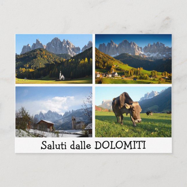 Saudações do cartão postal Dolomites (Frente)
