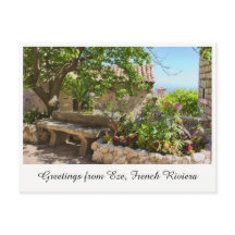 Saudações do cartão postal francês Riviera Eze