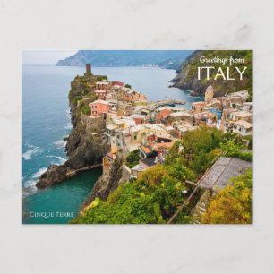 Saudações do Cartão Postal italiano Cinque Terr