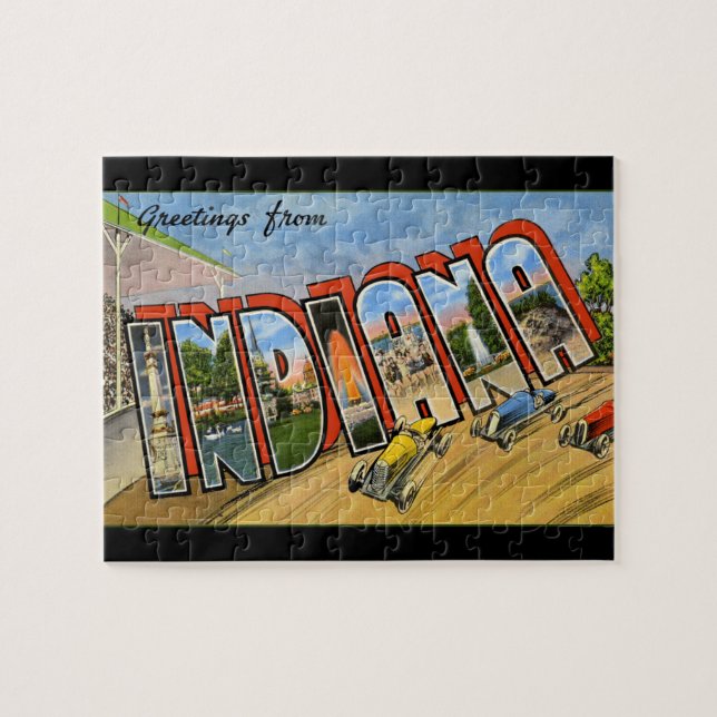Saudações do Indiana Retro Quebra-cabeça (Horizontal)
