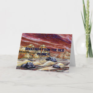 Saudações do Planeta Vermelho! Cartão personalizáv