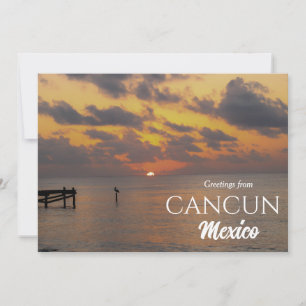Saudações do pôr do sol de Cancun México Cartão po