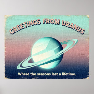 Saudações do Poster de Uranus Retro Sci-Fi