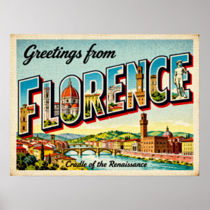Saudações Vintage de Florence Poster