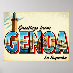 Saudações Vintage de Génova Poster