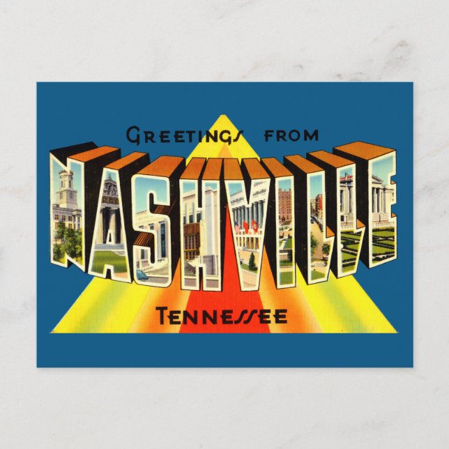 Saudações Vintage de Nashville Cartão Postal de Vi (Frente)