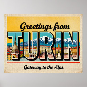 Saudações Vintage de Turim Poster