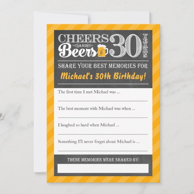 Saúde e cerveja a 30 anos ・ Compartilhe um cartão  (Frente)