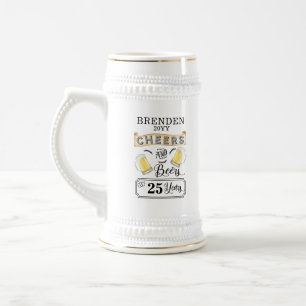Saúde e Cerveja aos 25 anos de Caneca de cerveja