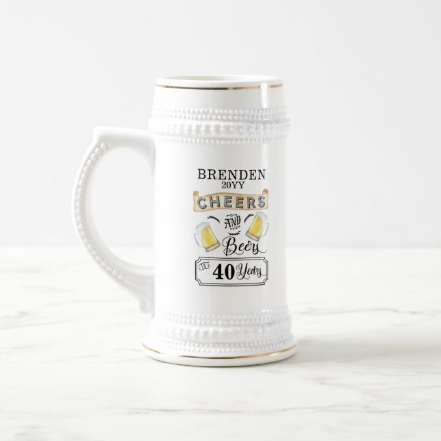 Saúde e Cervejas aos 40 anos de Caneca de cerveja  (Esquerda)