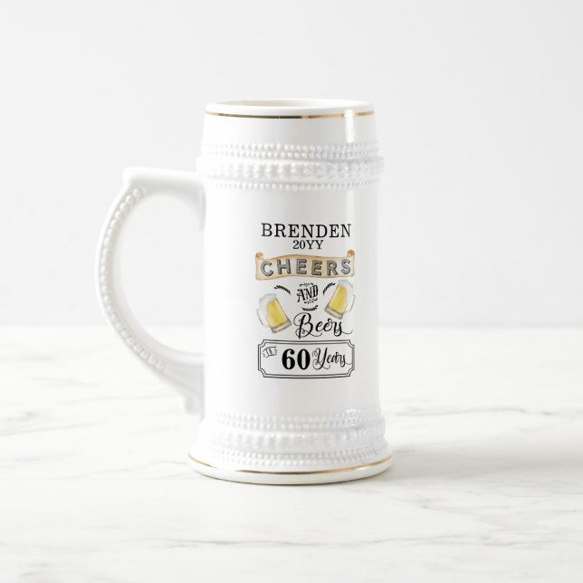 Saúde e Cervejas aos 60 anos de Caneca de cerveja  (Esquerda)