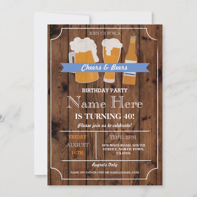 Saúde e CHURRASCO de cerveja qualquer convite para (Frente)