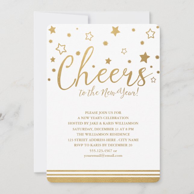 Saúde no Convite de festas de Ano Novo (Frente)