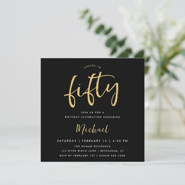 Saúde para 50 Convidados Dourados na Praça Negra (Em pé/Frente)