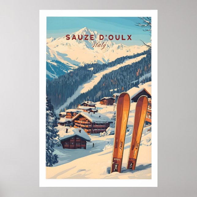 Sauze dOulx Impressão de Esqui 1 (Frente)