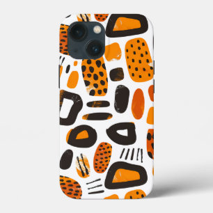 "Savanna Pop: Vibrações Tribais em Laranja e Preto