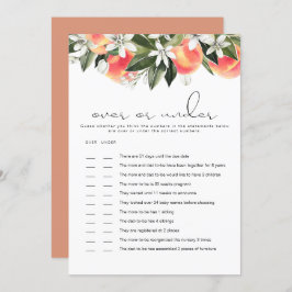 SAVANNAH Peach sobre o cartão de jogo do Chá de fr