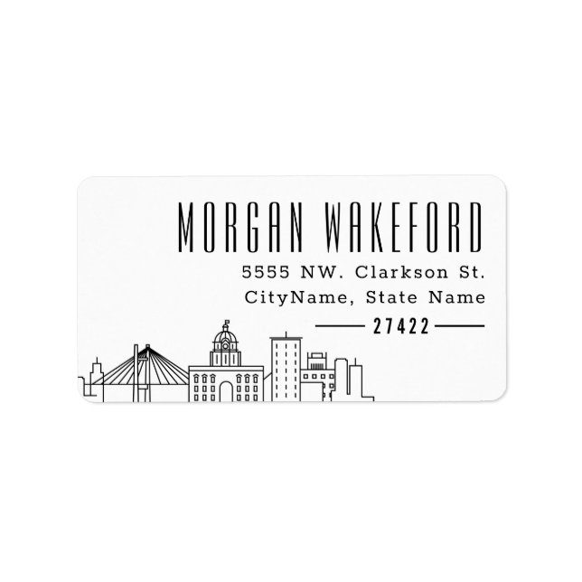 Savannah Stylized Skyline | Etiqueta de endereço g (Frente)