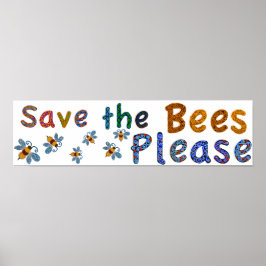 Save the Bees Please classroom poster